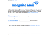 Tablet Screenshot of incognitomail.org